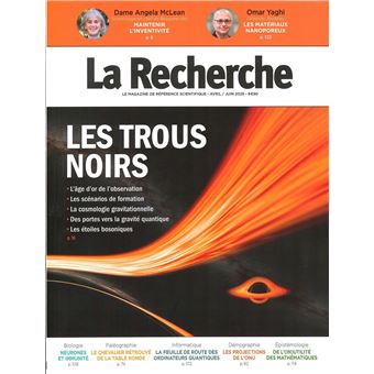 LA RECHERCHE, LES TROUS NOIRS